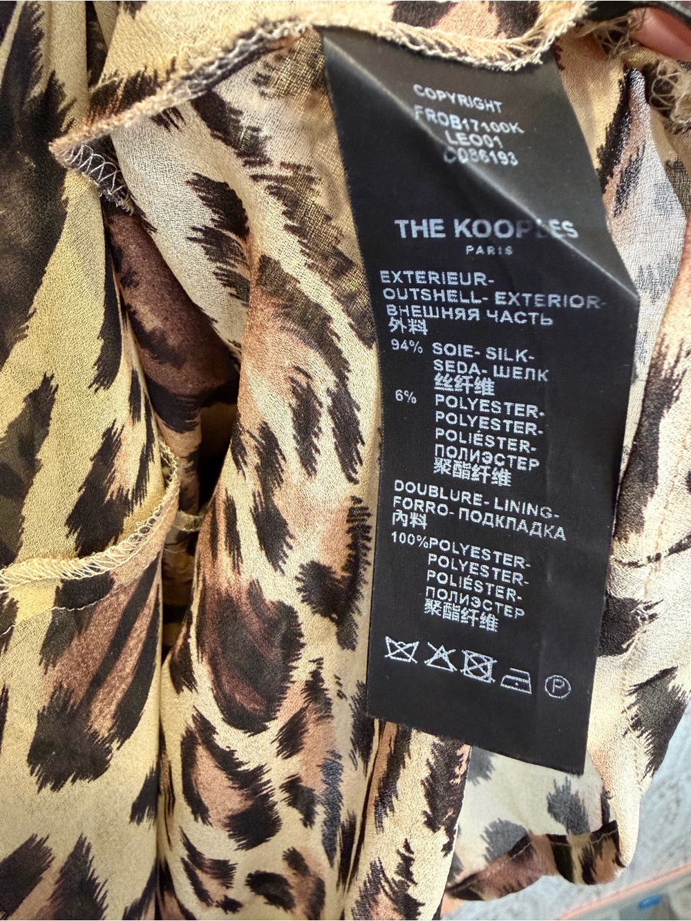 The Kooples Paris size 2 Animal / Cheetah Print Long Sleeve Shimmery Dress - Picture 6 of 10